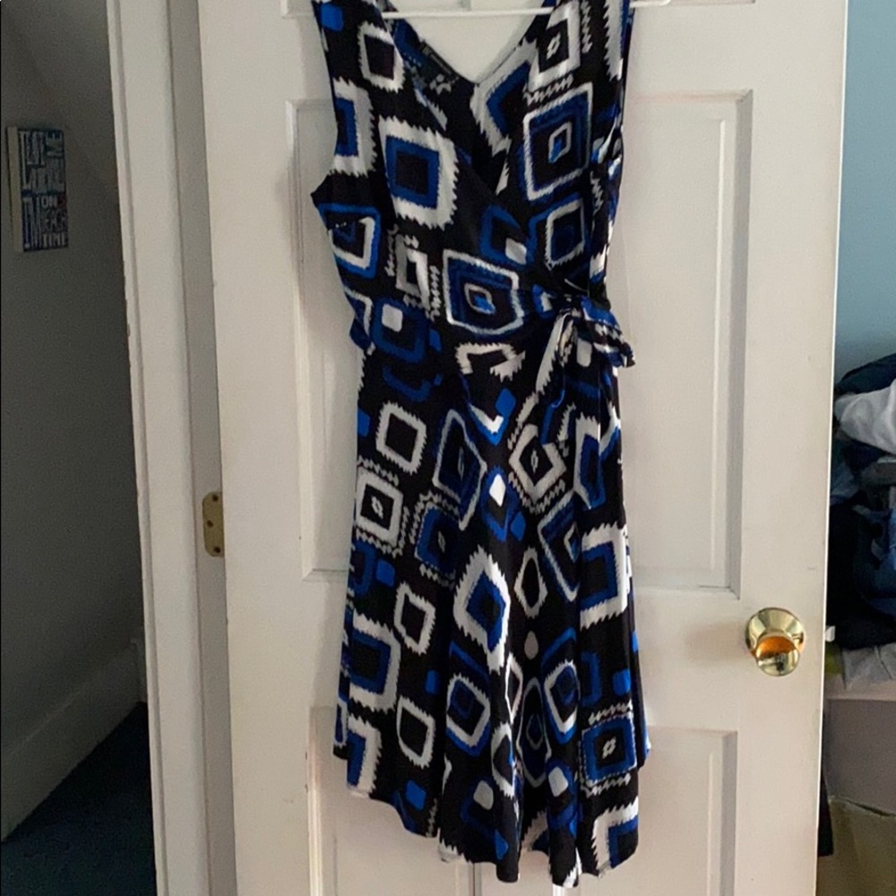 INC faux wrap dress size L